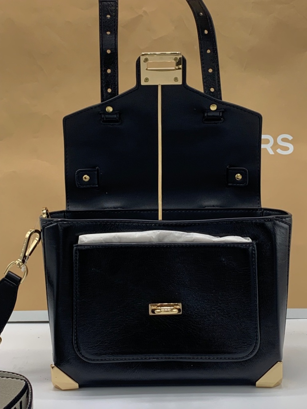 Michael kors Manhattan Medium Patent Faux Leather Satchel Black - Picture 8 of 15